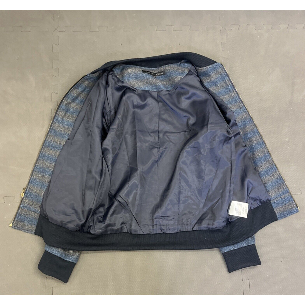 Impatient Wolves Bomber Jacket Wool Blend Polyester Lined Blue Men Size Medium - Picture 5 of 16